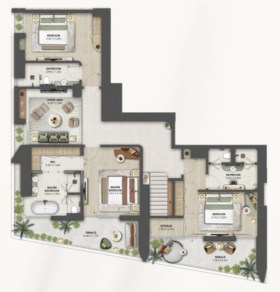 4 BR — 4 Bedroom Penthouse A