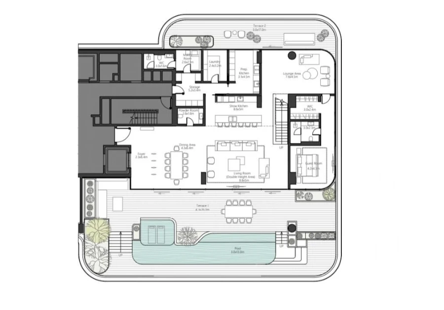 4 BR — 4 Bedroom Duplex with Pool