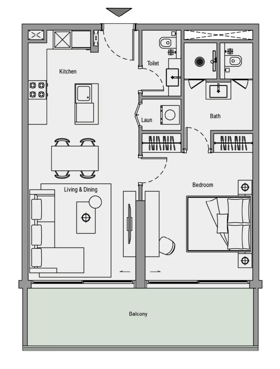 1 BR — 1 Bedroom Type 1