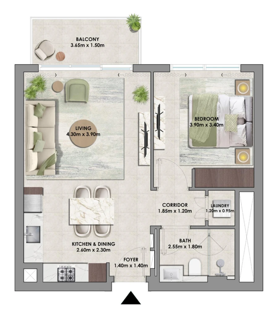 1 BR — 1 Bedroom Type A
