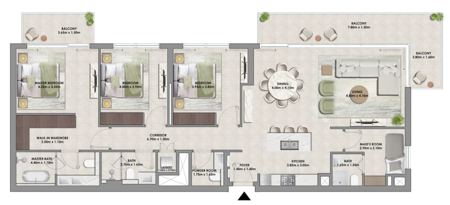 3 BR — 3 Bedroom Type A