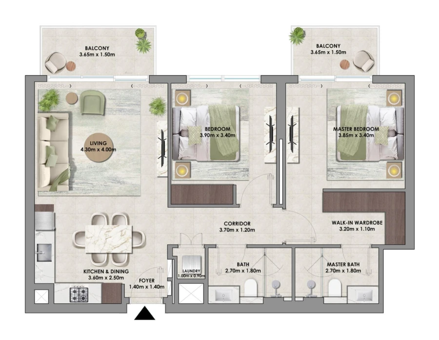 2 BR — 2 Bedroom Type A