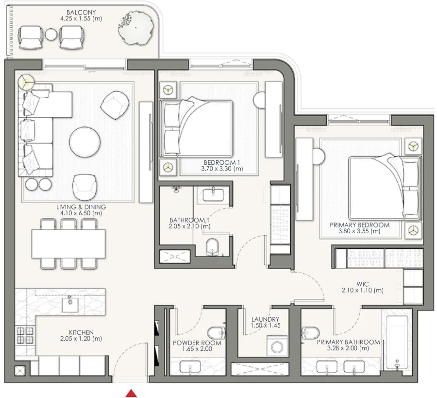 2 BR — 2 Bedroom Type A1