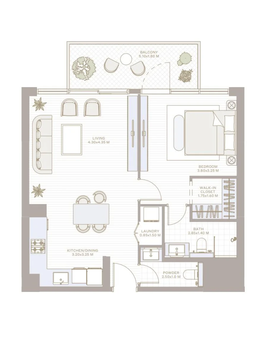 1 BR — 1 Bedroom Type 1