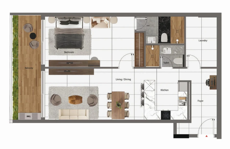 1 BR — 1 Bedroom Type 5