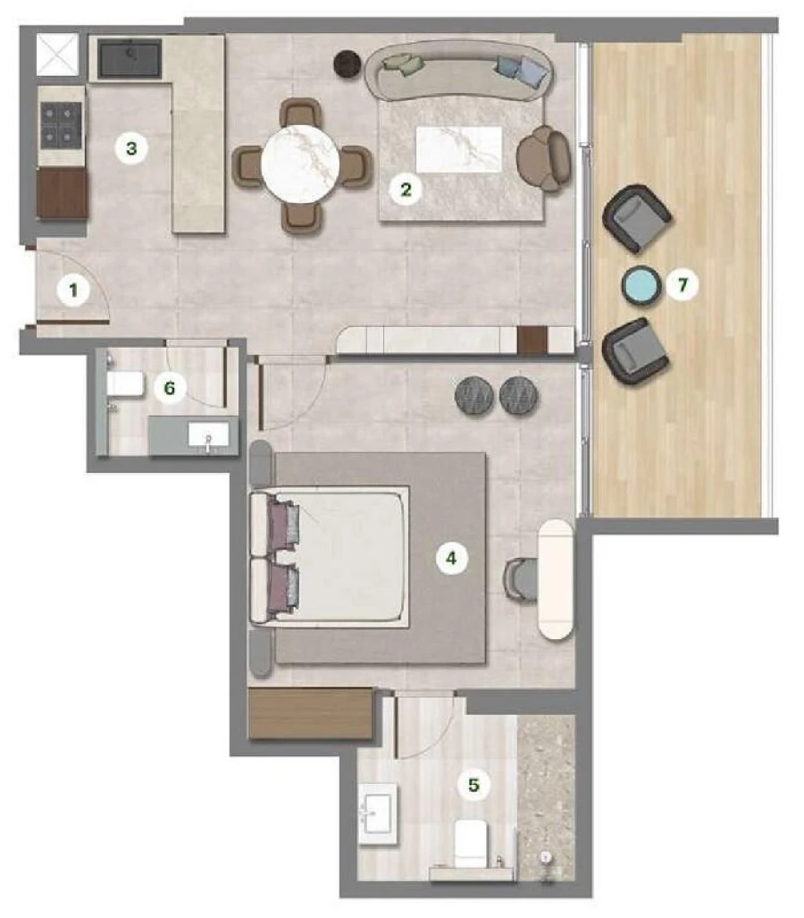 1 BR — 1 Bedroom Type A