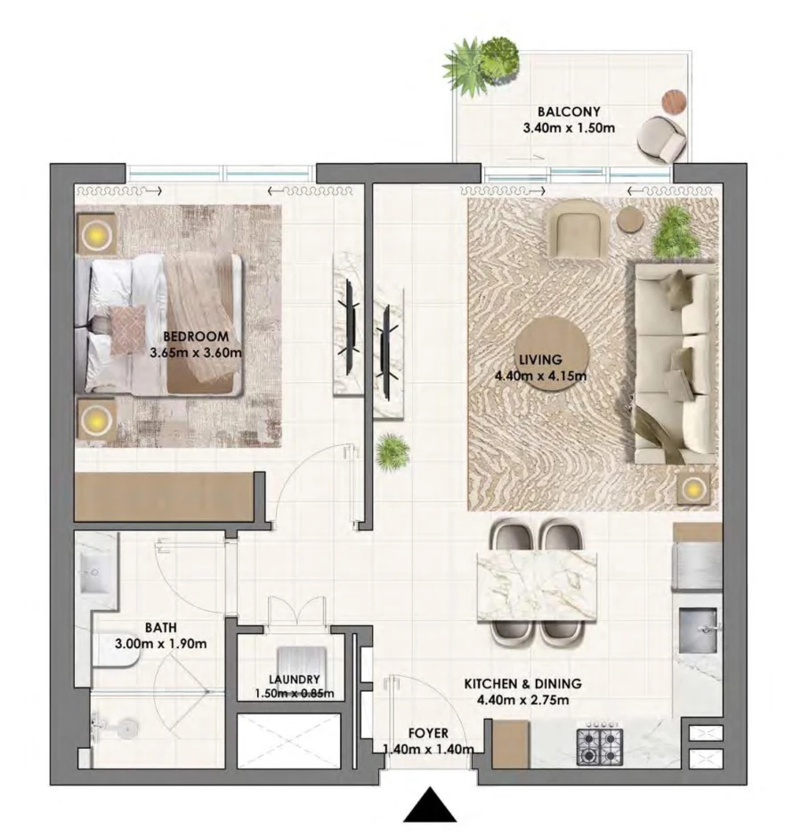 1 BR — 1 Bedroom Type C1
