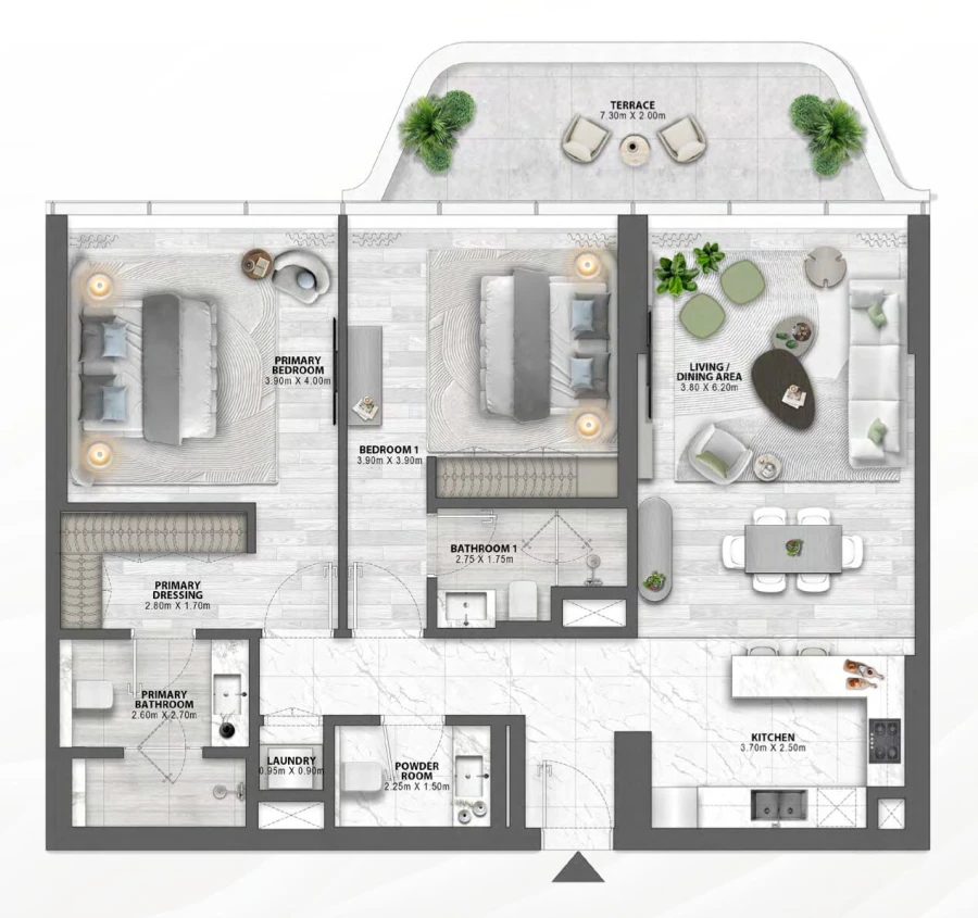 2 BR — 2 Bedroom Type 01 Residence