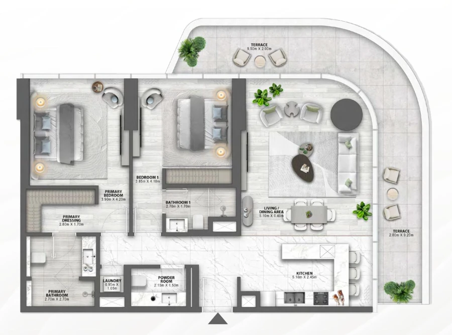 2 BR — 2 Bedroom Type 02 Residence