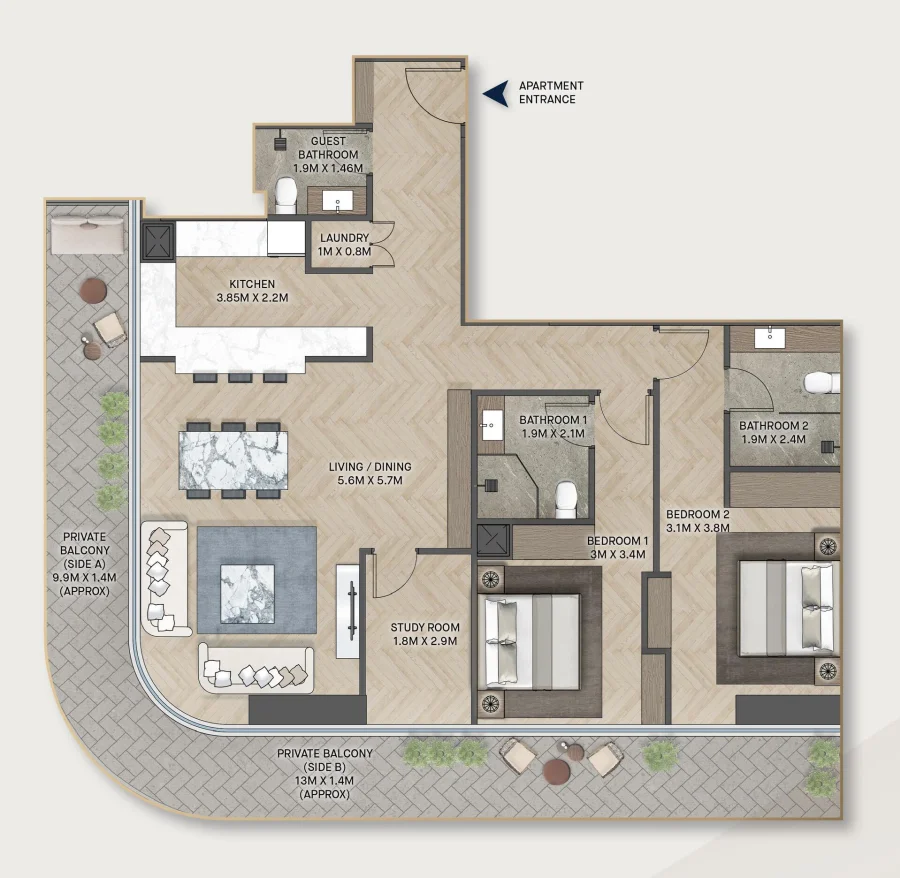 2 BR — 2 Bedroom Type 3