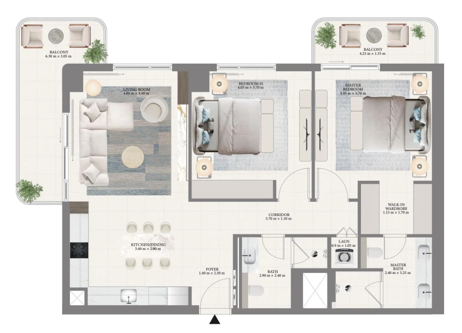 2 BR — 2 Bedroom Type A.1