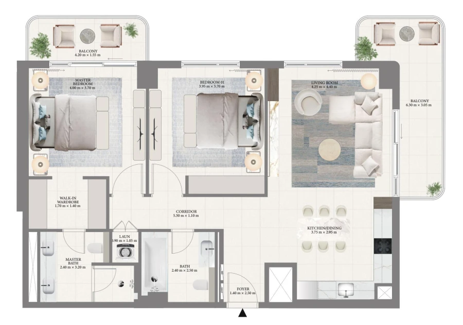 2 BR — 2 Bedroom Type A.4