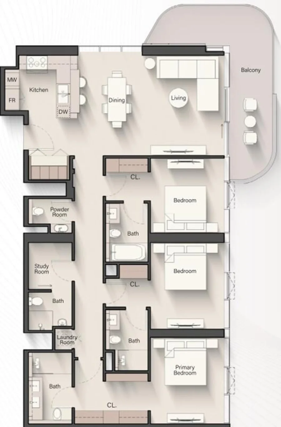 3 BR — 3 Bedroom Penthouse Type A