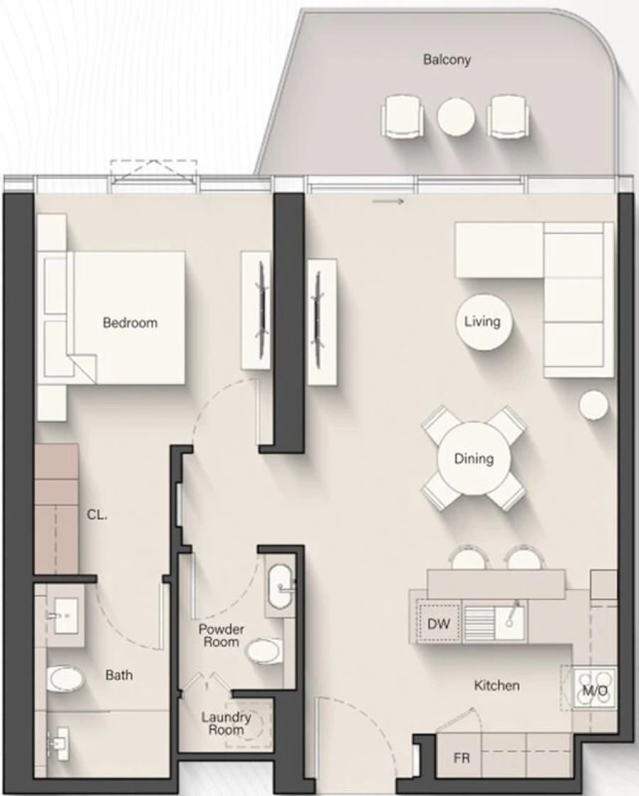 1 BR — 1 Bedroom Type A