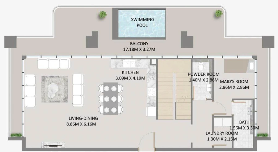 3 BR — 3 Bedroom (Duplex Ultra)