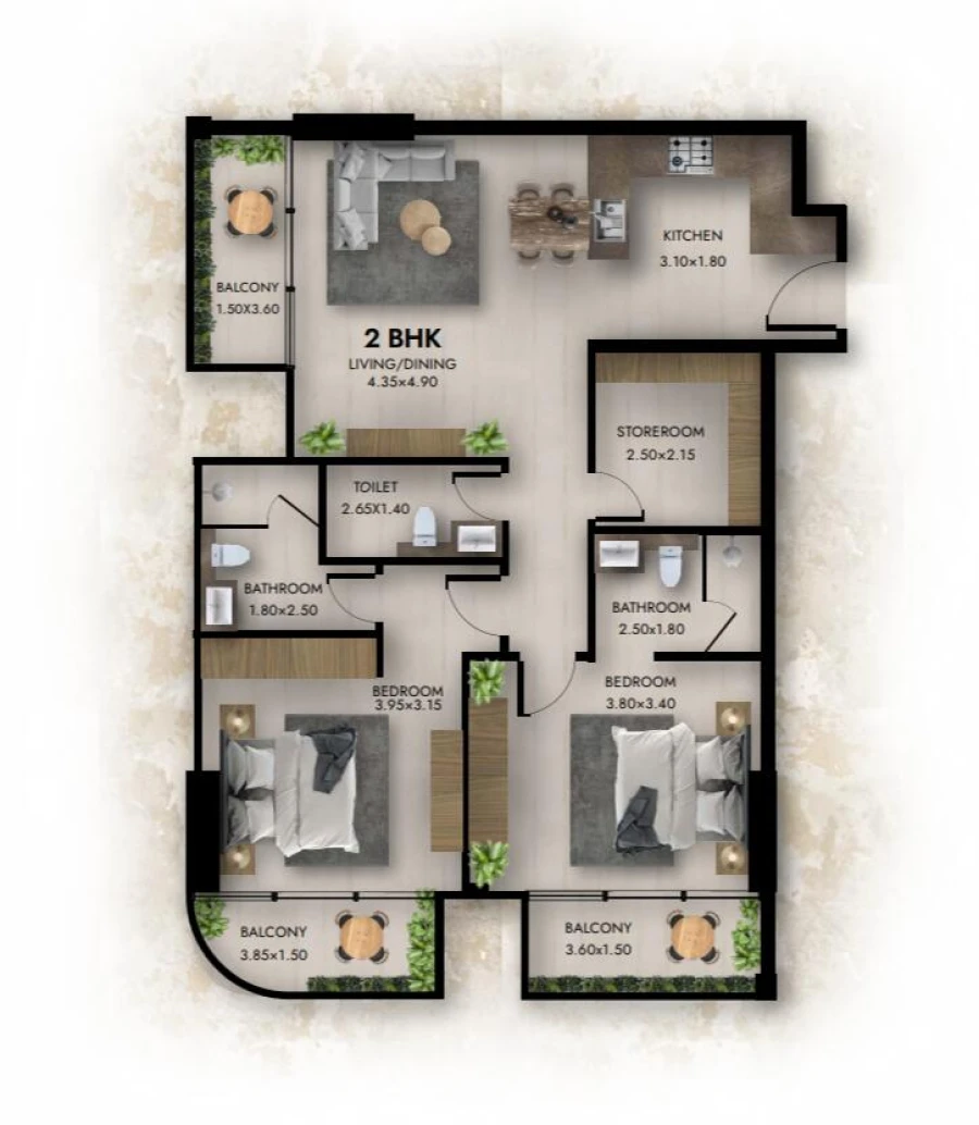 2 BR — 2 Bedroom Type 2