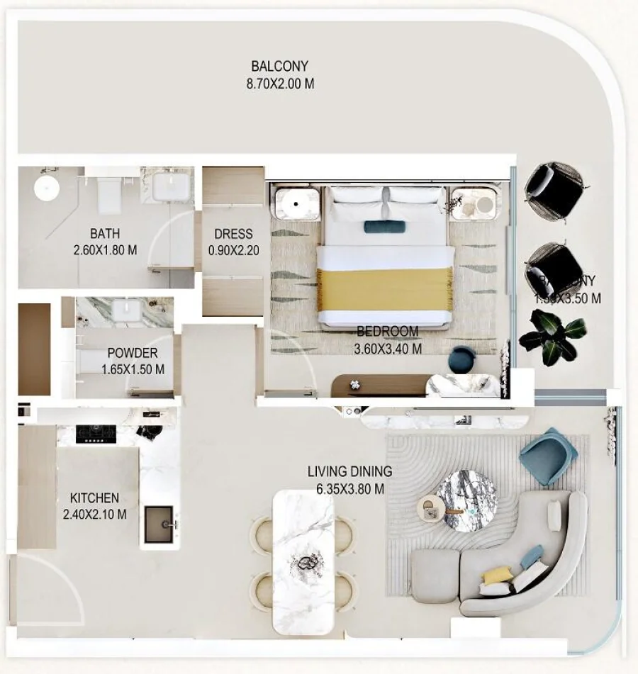 1 BR — 1 Bedroom Type A