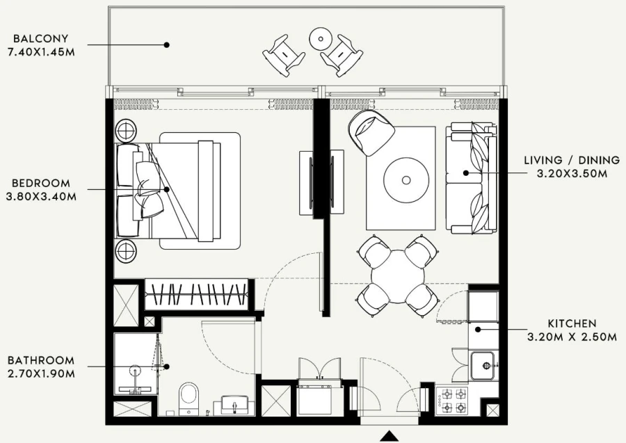 1 BR — 1 Bedroom Type 2