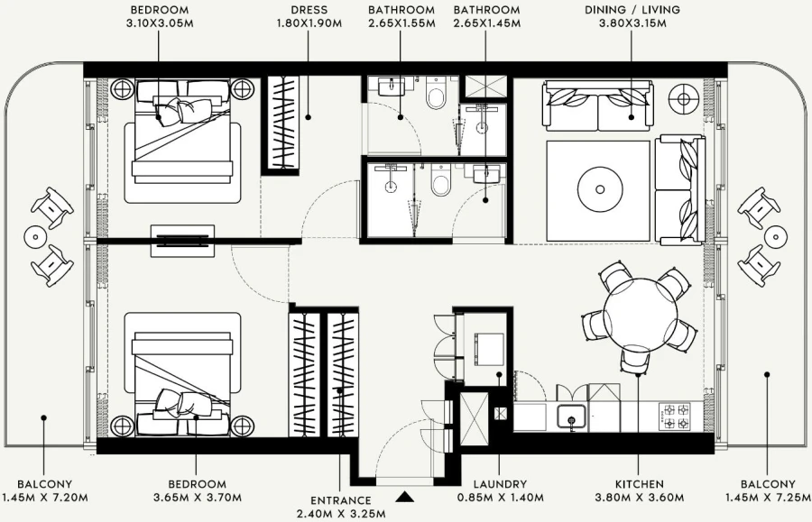 2 BR — 2 Bedroom Type 2
