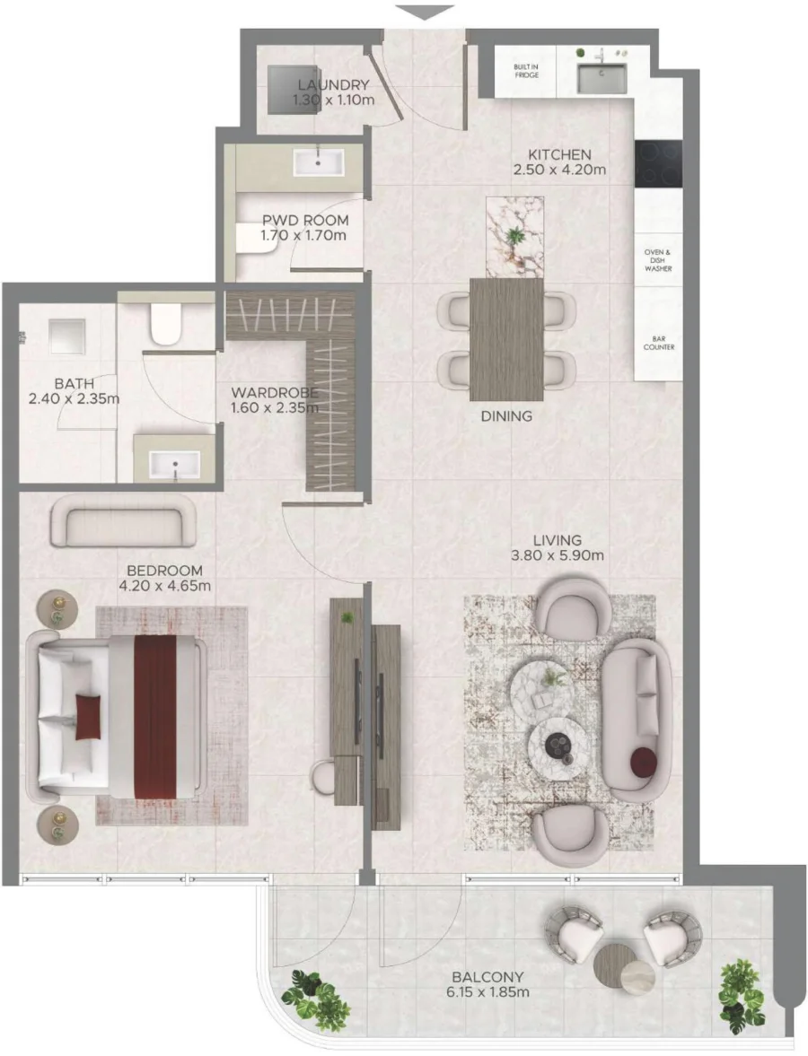 1 BR — 1 Bedroom Type B1