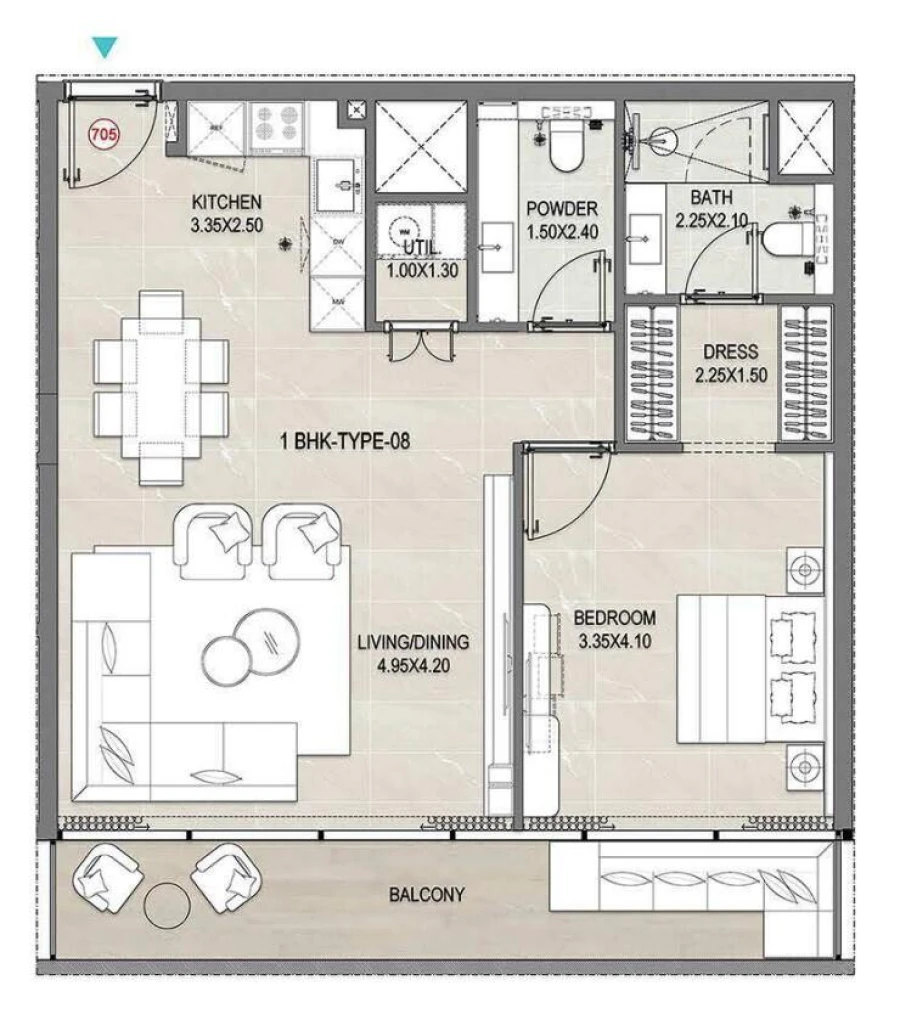 1 BR — 1BR type 8