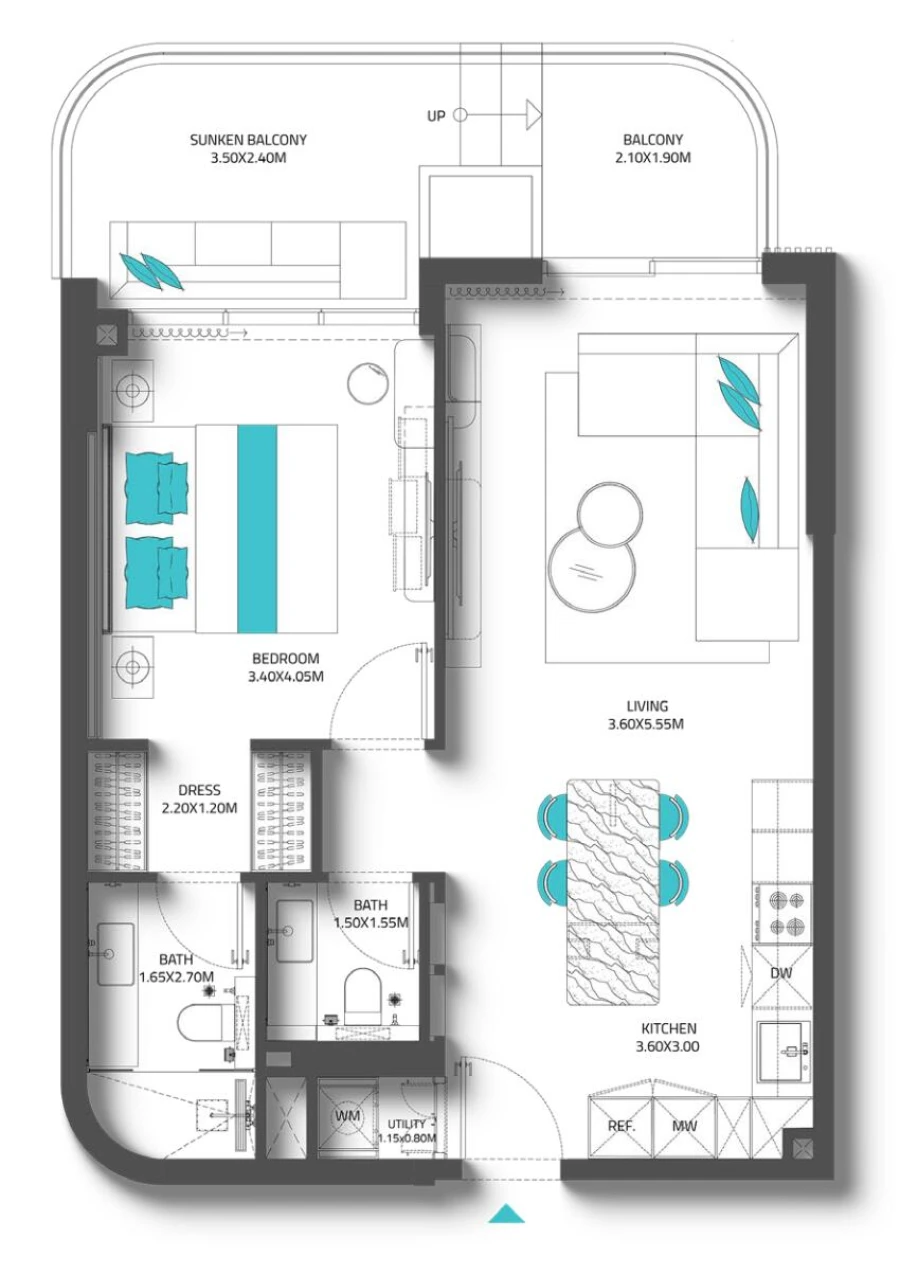 1 BR — 1 BHK TYPE 2
