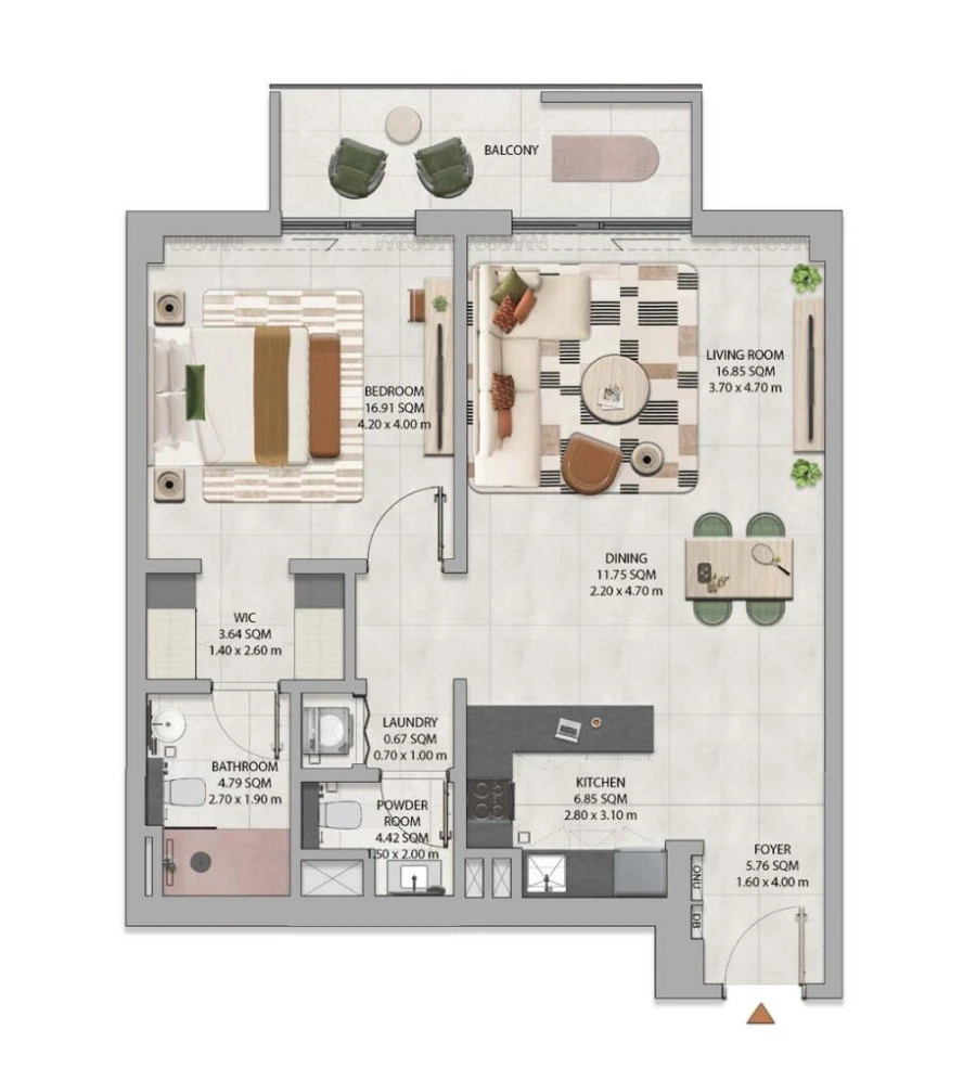 1 BR — 1 Bedroom Tower Type B