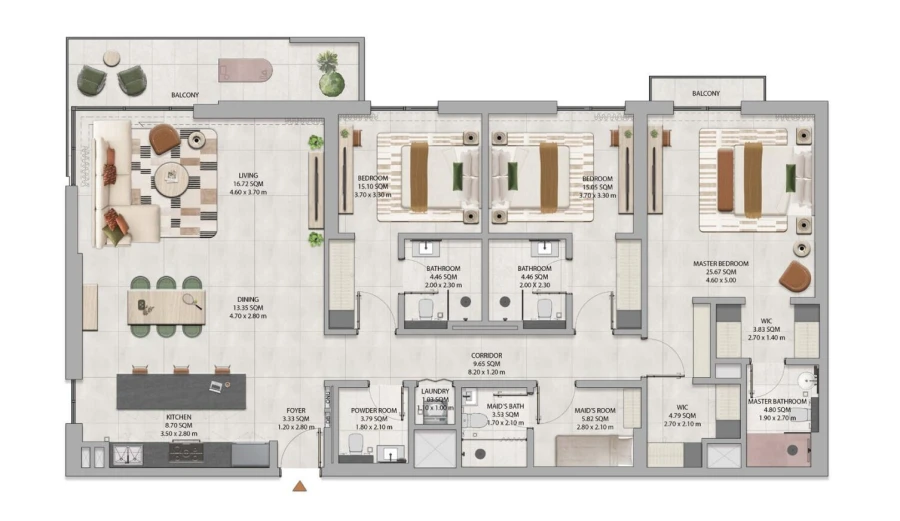 3 BR — 3 Bedroom Low Rise standart