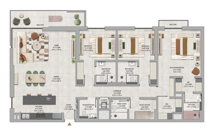 3 BR — 3 Bedroom Low Rise Standard