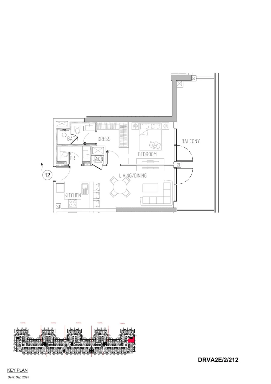 1 BR — Unit Layout