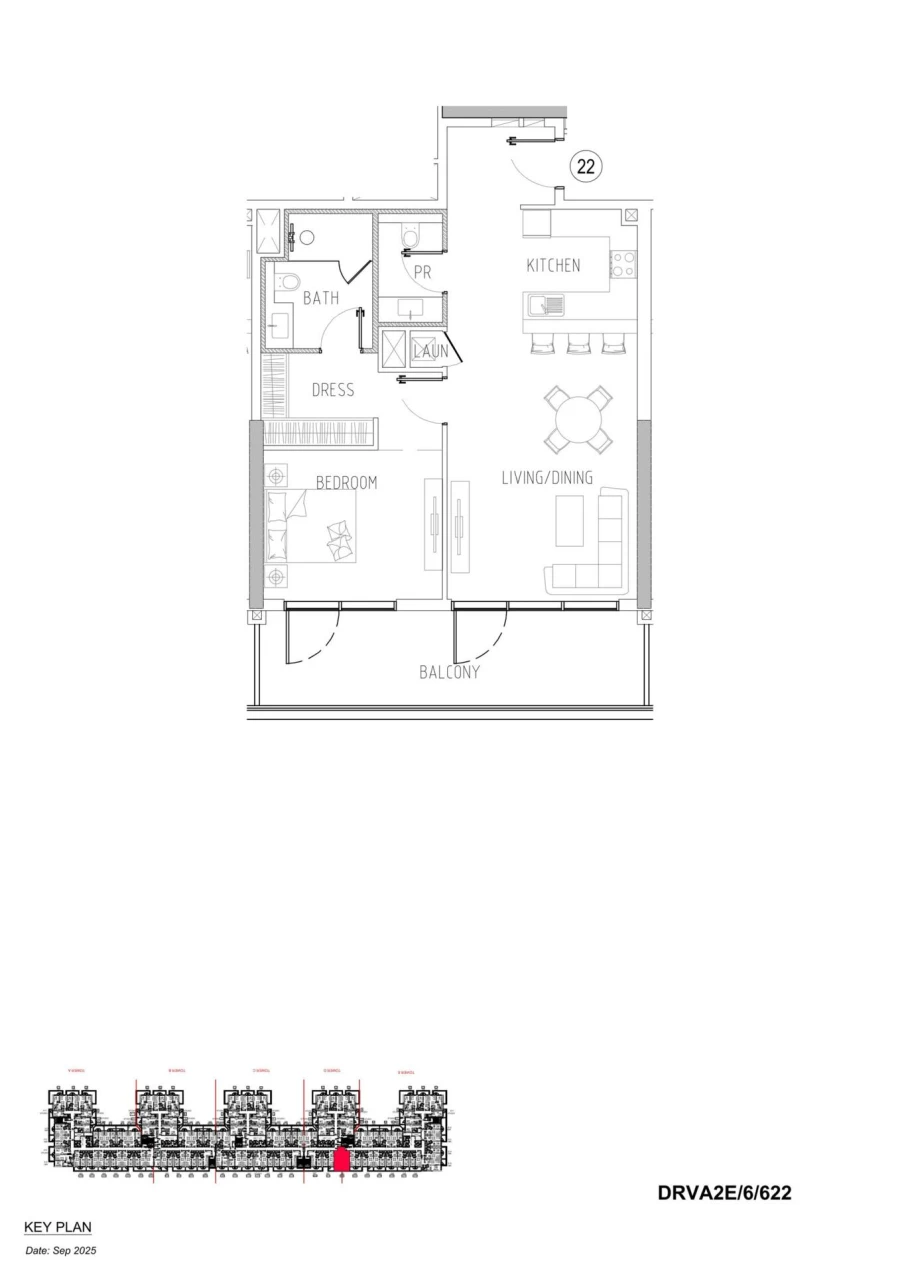 1 BR — Unit Layout