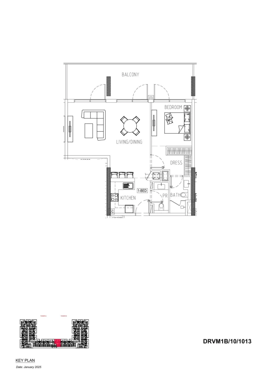 1 BR — Unit Layout