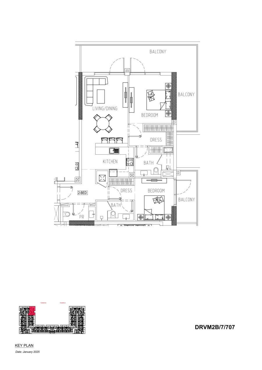 2 BR — Unit Layout