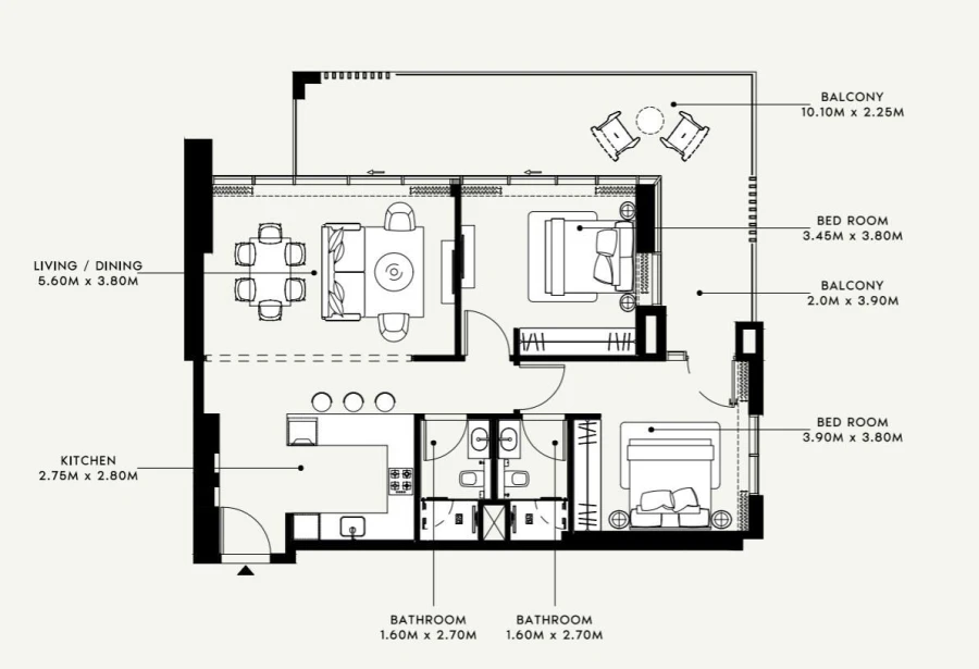 2 BR — 2 Bedroom Type 01
