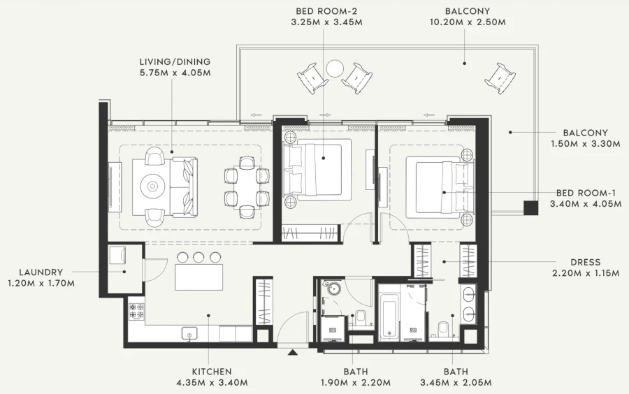 2 BR — 2 Bedroom Type 01