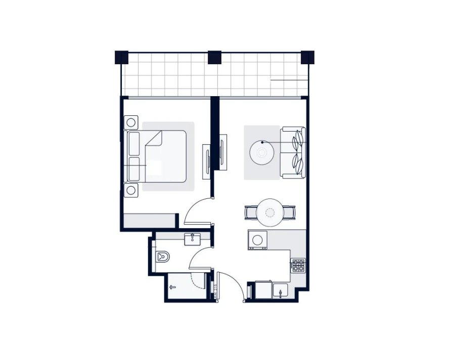 1 BR — 1 BEDROOM TYPE 3