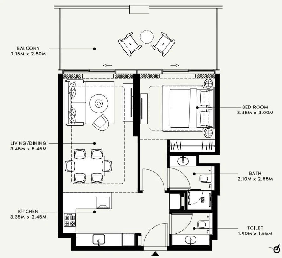 1 BR — 1 Bedroom Type 02