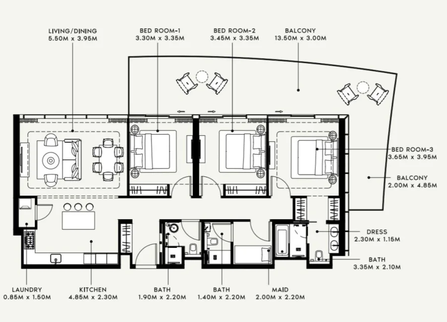 3 BR — 3 Bedroom Type 1