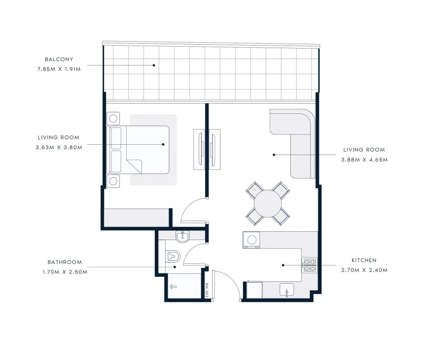 1 BR — 1 Bedroom Type 1