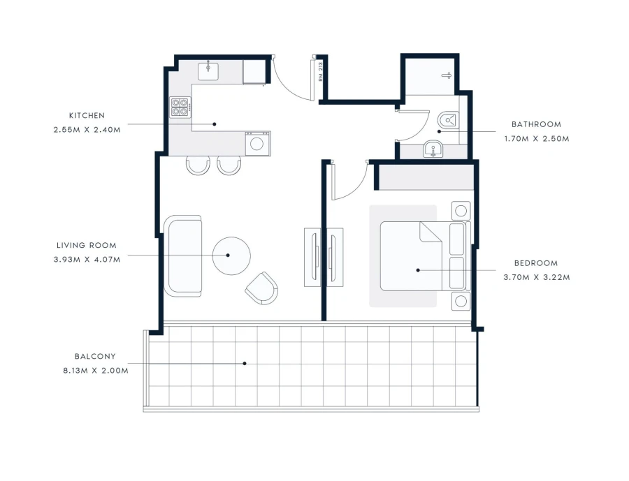 1 BR — 1 Bedroom Type 2