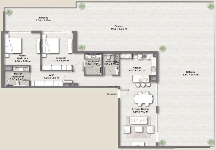 2 BR — 2 Bed Apartments Type 2B D