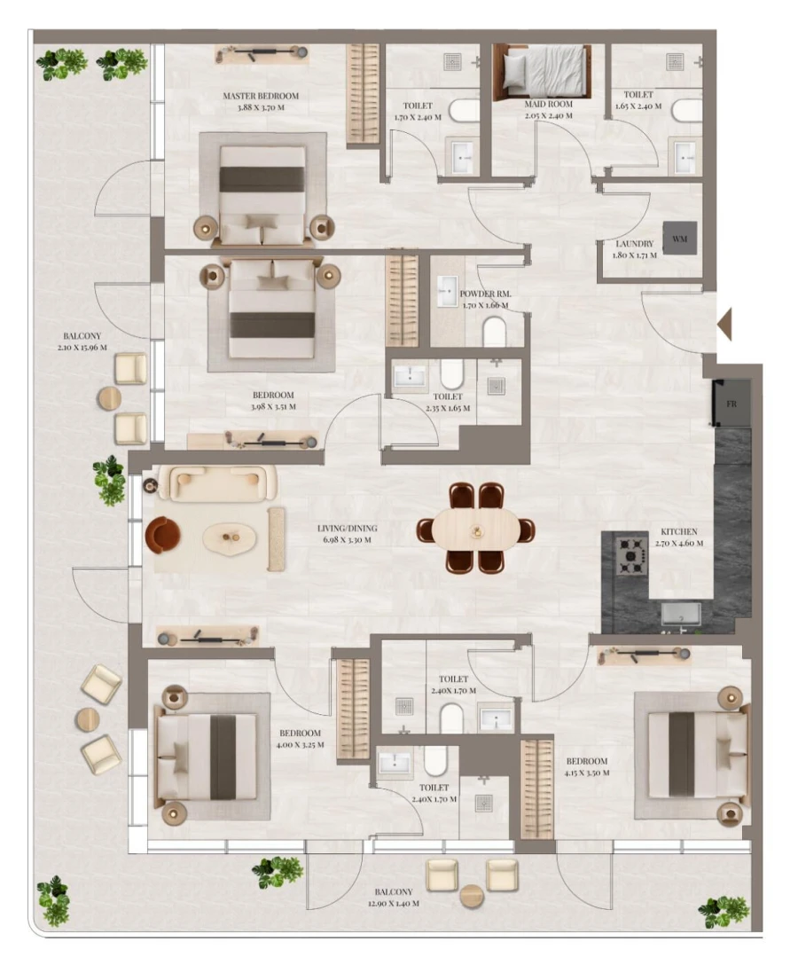 4 BR — 4 Bedroom Type E1