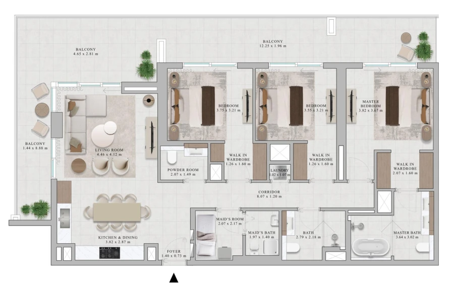 3 BR — 3 Bedroom Type 1E