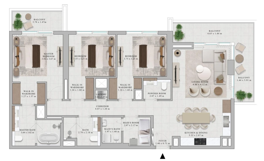 3 BR — 3 Bedroom Type 1A