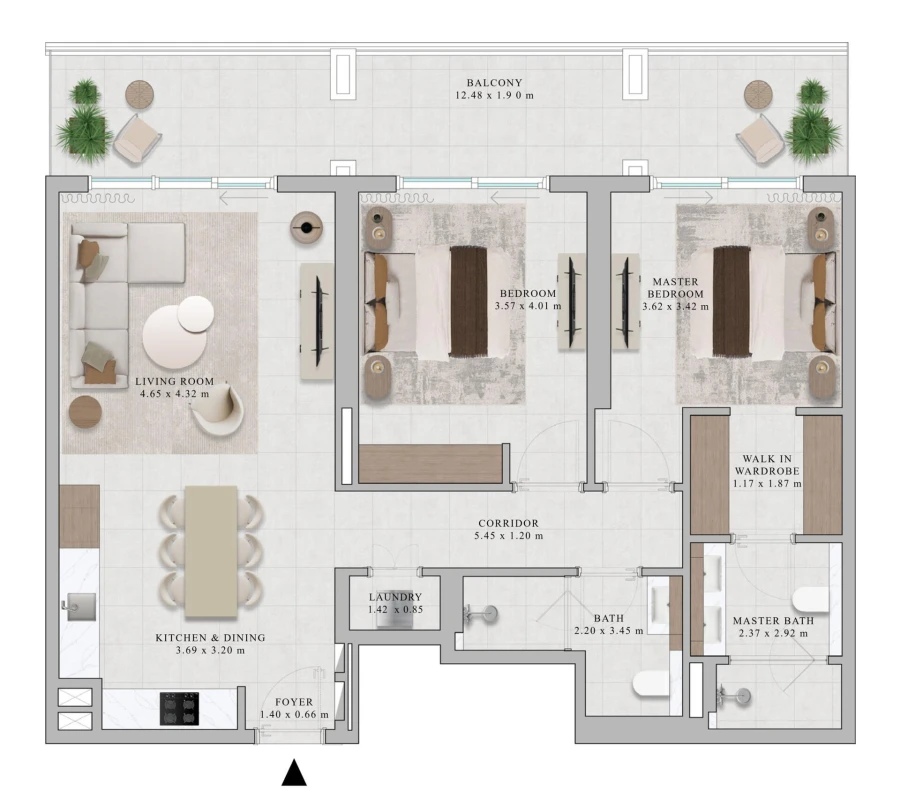 2 BR — 2 Bedroom Type 1B
