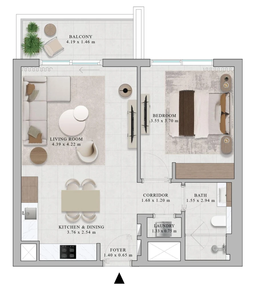 1 BR — 1 Bedroom Type 3A