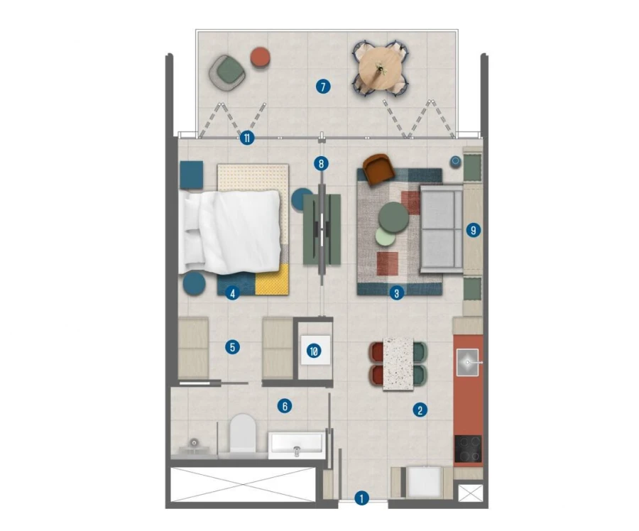 1 BR — 1 BEDROOM TYPE C