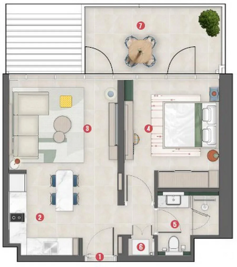 1 BR — 1 Bedroom Type A