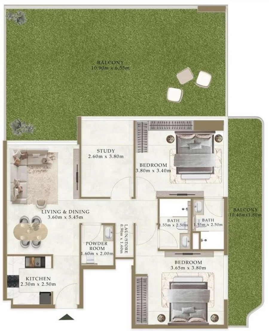 2 BR — 2 Bedroom Type A