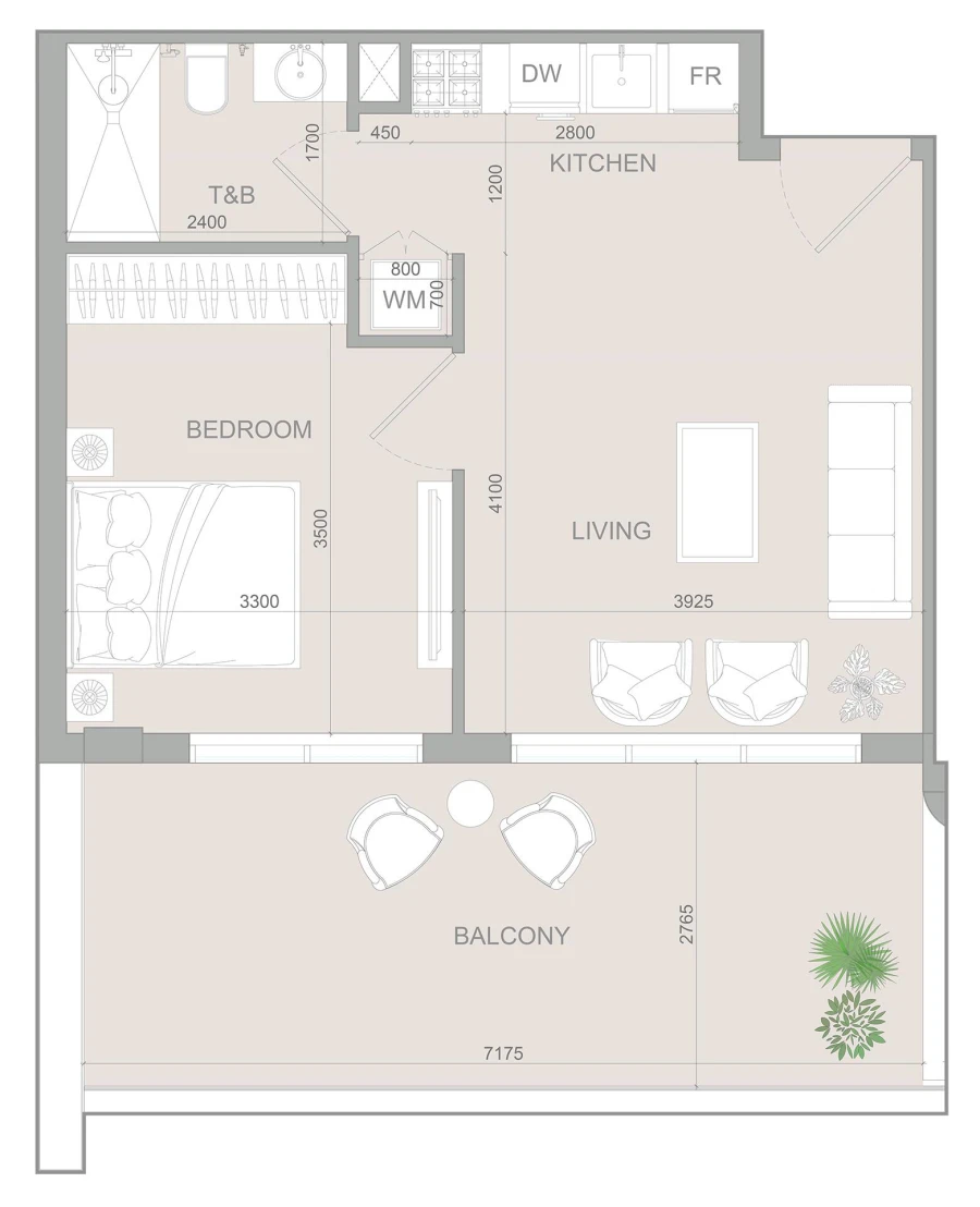 1 BR — 1 Bedroom Type S